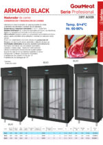 Armario de Maduración de Carne de Acero Inoxidable Negro 1 Puerta de Cristal 2 Estantes 720x800x2020h mm BLK1 INFRIMA
