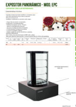 Expositor Circular Panorámico Refrigerada para Pastelería Circular 1 Puerta 4 Estantes 1000x1000x2250h mm EPC INFRIMA