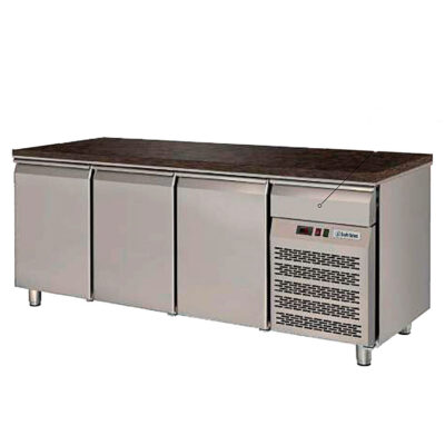 Mesa Refrigerada para Pastelería de Acero Inoxidable 2 Puertas Opacas 14 Bandejas 1500x800x850h mm MMRG150 INFRIMA