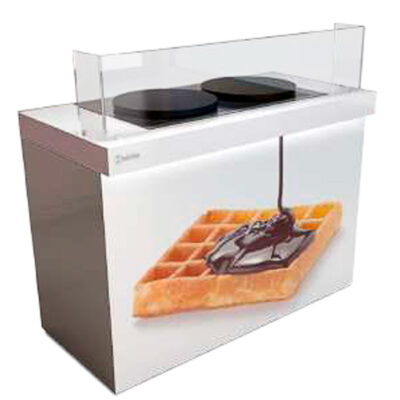 Mesa de Crepes y Gofres 1 Puerta de Cristal Recto 2 Estantes 900x700x850h mm MC100 INFRIMA