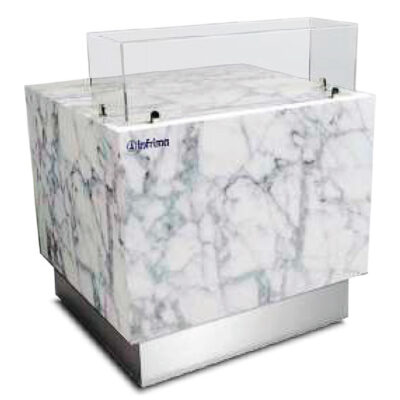 Vitrina Expositora Neutra para Pastelería 2 Estantes Cristal Recto 750x750x1180h mm MARSELLA/N10 INFRIMA