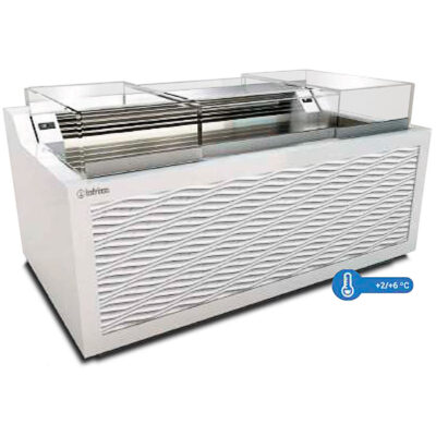 Vitrina Expositora Refrigerada para Pastelería 2 Puertas Reserva 4 Estantes Cristal Recto 2000x1150x1100h mm PARIS INFRIMA