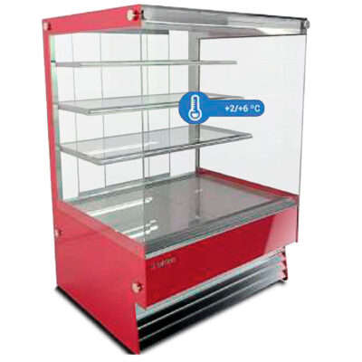 Vitrina Expositora Refrigerada para Pastelería Cristal Recto sin Reserva 900x750x1350h mm MERCURIO100C INFRIMA