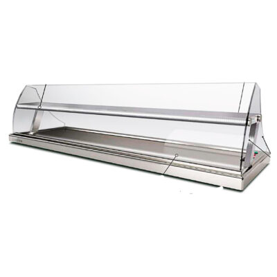 Vitrina Expositora Refrigerada para Pescados Cristal Curvo 1500x490x330h mm DUO1500 INFRIMA