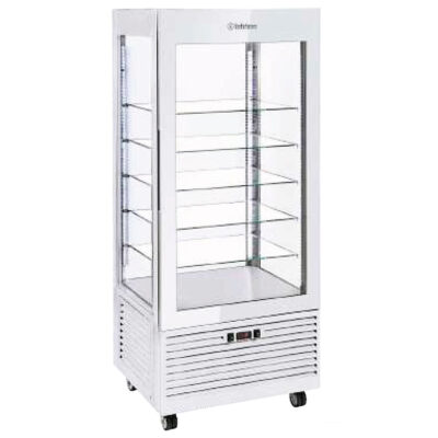 Vitrina Expositora de Refrigeración para Helados y Postres 1 Puerta de Cristal 317 Litros 5 Estantes 750x780x2100h mm DG80 TN INFRIMA