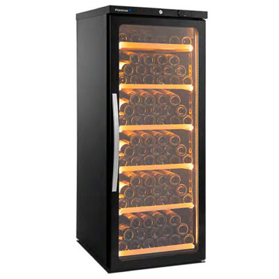 Armario Expositor Refrigerado para Vinos 1 Puerta de Cristal 131 Botellas 6 Estantes 500x545x1360h mm CV 350 PV Exclusive Corequip