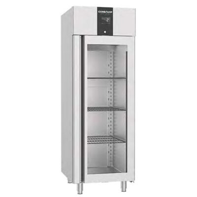 Armario de Refrigeración Acero Inoxidable 1 Puerta de Cristal con 3 Estantes 485 Litros 700x810x2050h mm ARV7001 GNF Corequip