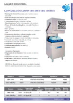 Lavavajilla Industrial de Cúpula con Cesta 50 x 50 cm Altura Útil 445 mm con Bomba de Desagüe 670x785x1860h mm OBM 1080 Plus EUTRON - Imagen 2