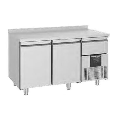 Mesa Refrigerada Acero Inoxidable 2 Puertas Opacas 4 Estantes 1400x700x850h mm MRGNF 14002+FRESH Corequip
