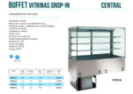 Vitrina Expositora Refrigerada para Pastelería Drop-In 2 Cubetas GN 1/1 Cristal Recto 3 Estantes 810x635x1580h mm VMR1A1 INFRIMA