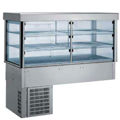Vitrina Expositora Refrigerada para Pastelería Drop-In 3 Cubetas GN 1/1 Cristal Recto 3 Estantes 1135x635x1370h mm VCRB1 INFRIMA
