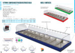 Vitrina Expositora Refrigerada para Tapas 7 Bandejas GN 1/3x40 Cristal Curvo Sobremesa 1350x390x260h mm FANTASÍA150 INFRIMA