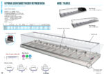 Vitrina Expositora Refrigerada para Tapas 7 Bandejas GN 1/3x40 Cristal Recto Sobremesa 1350x390x260h mm TAURUS150 INFRIMA