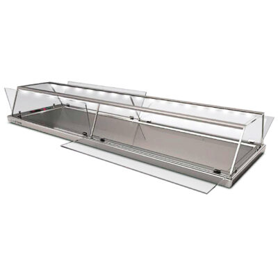 Vitrina para Tapas Refrigerada Sobremesa 7 Bandejas GN 1/3x40 Cristal Recto 1350x390x260h mm ALQUEX150 INFRIMA