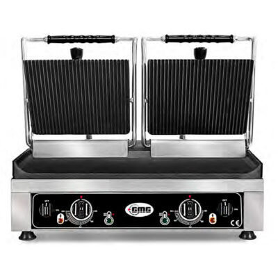 Grills de Contacto Doble Eléctrico de Hierro Fundido Placa Arriba Ranurada Placa Abajo Lisa 560x440x330h mm KG5530 DG Corequip