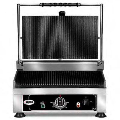 Grills de Contacto Simple Eléctrico de Hierro Fundido Placa Arriba Ranurada Placa Abajo Acanalada 510x500x300h mm KG2745 E Corequip