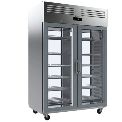 https://donbar.es/wp-content/uploads/2026/07/Armario-Refrigerado-Acero-Inoxidable-4-Puertas-de-Cristal-Pasantes-12-Estantes-1100-Litros-Gama-700-900-1400L-1374x960x2130h-mm-AGB-1402-PDCR-Infrico.jpg