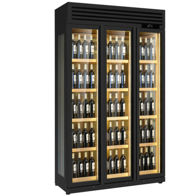 https://donbar.es/wp-content/uploads/2026/09/Armario-Expositor-Refrigerado-para-Vinos-en-Negro-3-Puertas-de-Cristal-5-Estantes-295-Botellas-Gama-EWC-1350x582x2305h-mm-EWC295LUX-Infrico.jpg