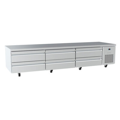 https://donbar.es/wp-content/uploads/2026/09/Mesa-Baja-Refrigerada-Acero-Inoxidable-6-Cajones-620-Litros-2-Cubetas-GN-1-1-Gama-CHEF-BASES-2809x825x666h-mm-MSG110-Infrico.jpg