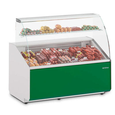 https://donbar.es/wp-content/uploads/2026/10/Vitrina-Expositora-Refrigerada-para-Carniceria-y-Charcuteria-con-Reserva-Cristal-Curvo-387-Litros-Frio-Estatico-Gama-JULIET-1905x979x1323h-mm-VJU-18-C-INFRICO.jpg