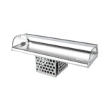 Vitrina Expositora Refrigerada para Tapas Cuba Plana Cristal Curvo Grupo Remoto Gama VEB 1162x415x195h mm VEB 6 CC Infrico - Imagen 5